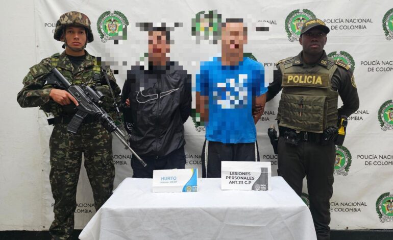 Capturan en Abejorral a dos hombres señalados de hurto y lesiones en municipios vecinos