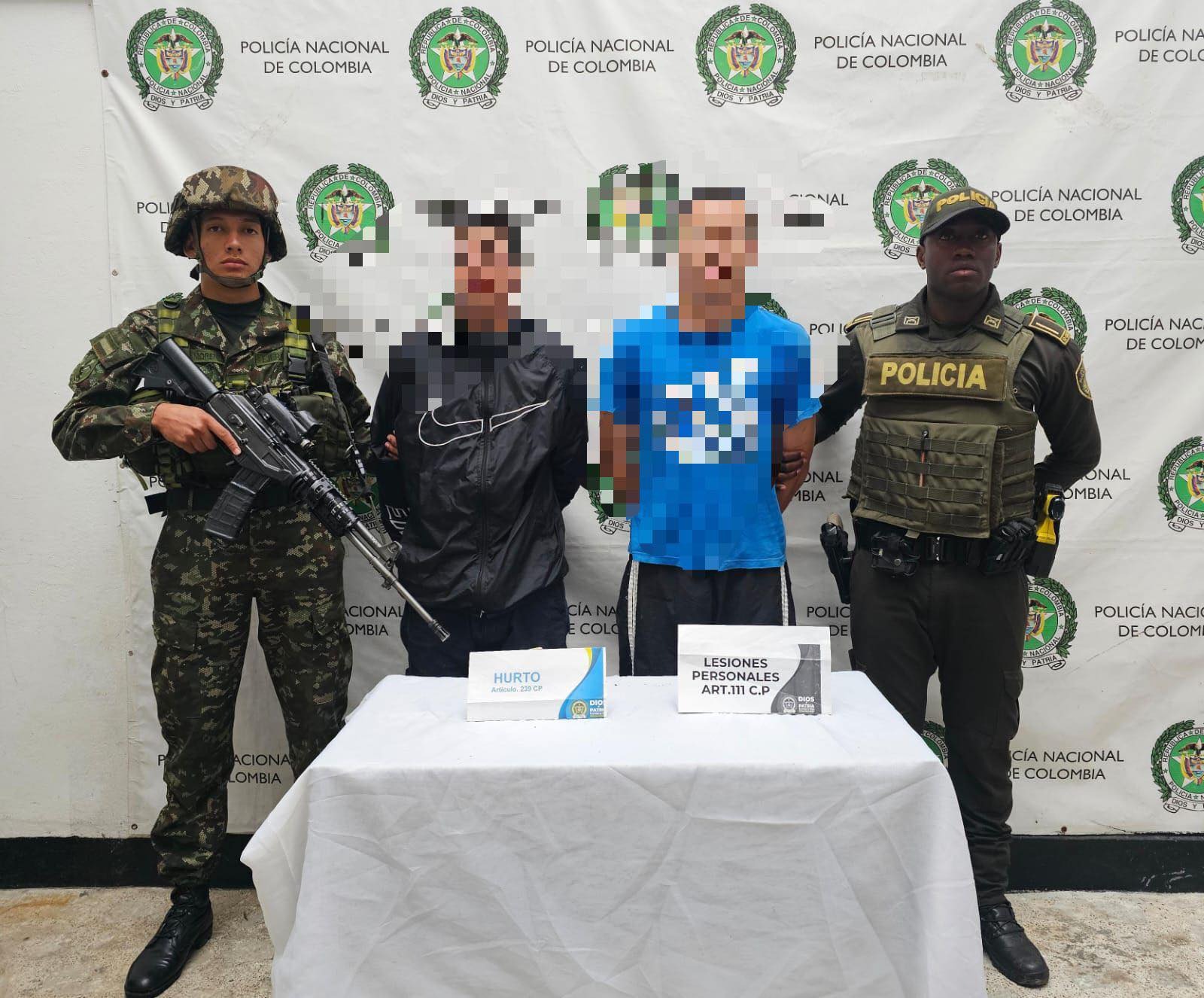 Capturan en Abejorral a dos hombres implicados en hurto y lesiones en municipios vecinos. Incautaron armas y municiones.
