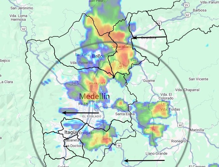 luvias fuertes en Medellín registradas por el Siata en mayo de 2025