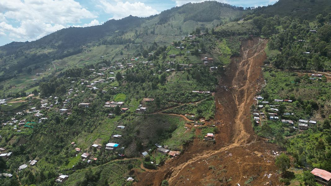 Zona afectada por el deslizamiento en la vereda Granizal, Bello, Antioquia