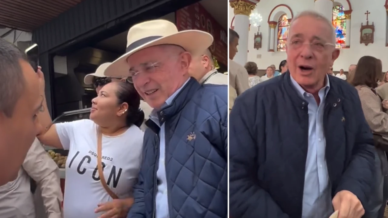 Álvaro Uribe visitó La Ceja y recorrió negocios, calles y la basílica del municipio