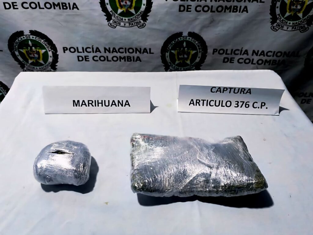 Canino de la Policía detecta marihuana en operativo de control en carretera en La Ceja.