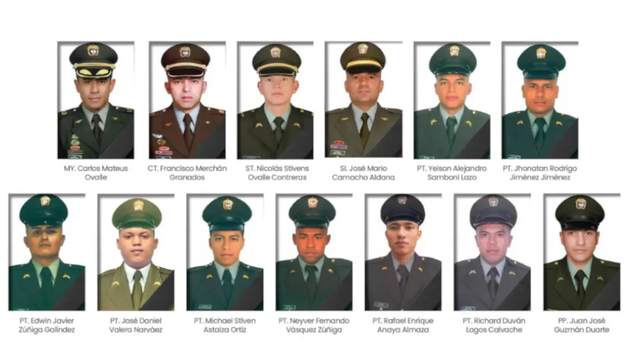 Con presencia de familiares realizarán en Medellín un homenaje a los policías fallecidos en Amalfi