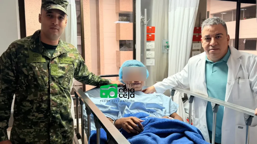 Joven campesino de Sonsón herido en fuego cruzado fue operado en Rionegro gracias a gestión del Ejército