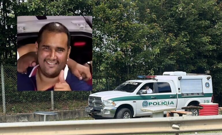 Escena del crimen en Rionegro donde fue asesinado Rafael Alfonso Parada Freyle.