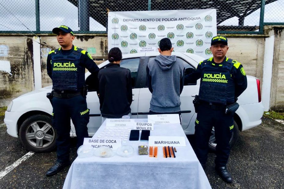 Cuatro capturas y dos vehículos recuperados en Marinilla tras operativos de la Policía Nacional