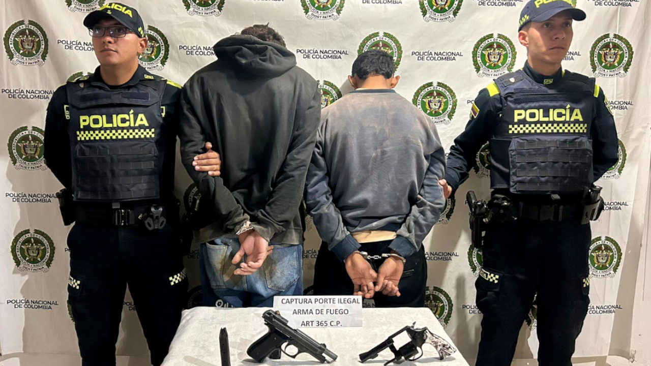 Dos hombres armados fueron capturados en Marinilla uno le apuntó a la Policía