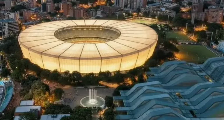 Render del nuevo estadio Atanasio Girardot con capacidad para 60.000 personas y cubierta completa