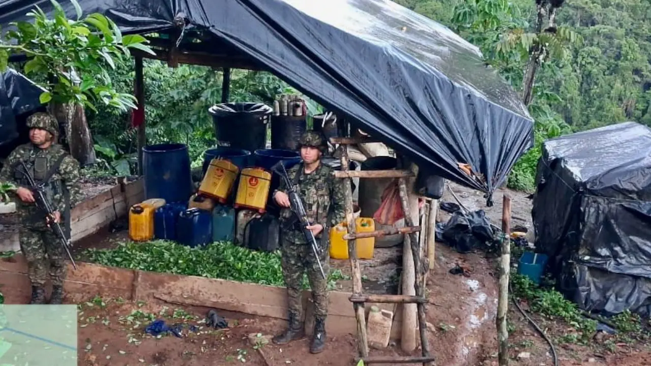 Cinco laboratorios de coca fueron destruidos en el Oriente antioqueño por tropas del Ejército