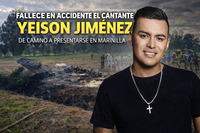Atención: Fallece el cantante Yeison Jiménez en accidente aéreo cuando viajaba a Marinilla para presentarse en concierto
