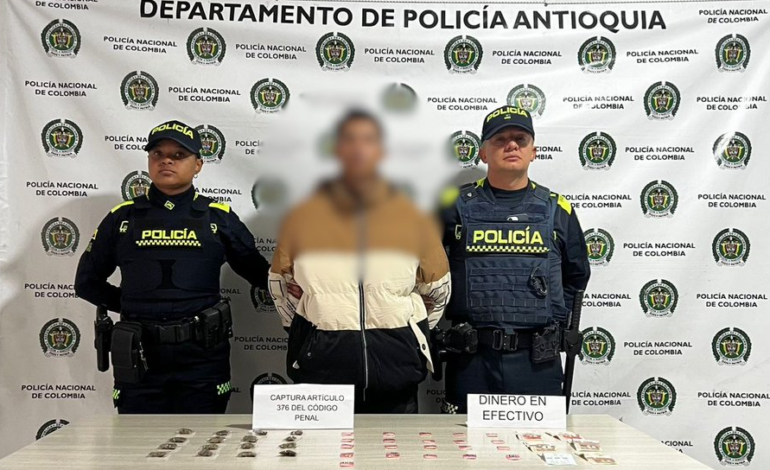 Capturaron a hombre por microtráfico en operativo policial en Sonsón