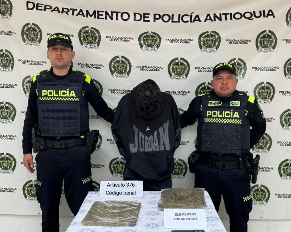Capturaron a hombre con estupefacientes en  Marinilla