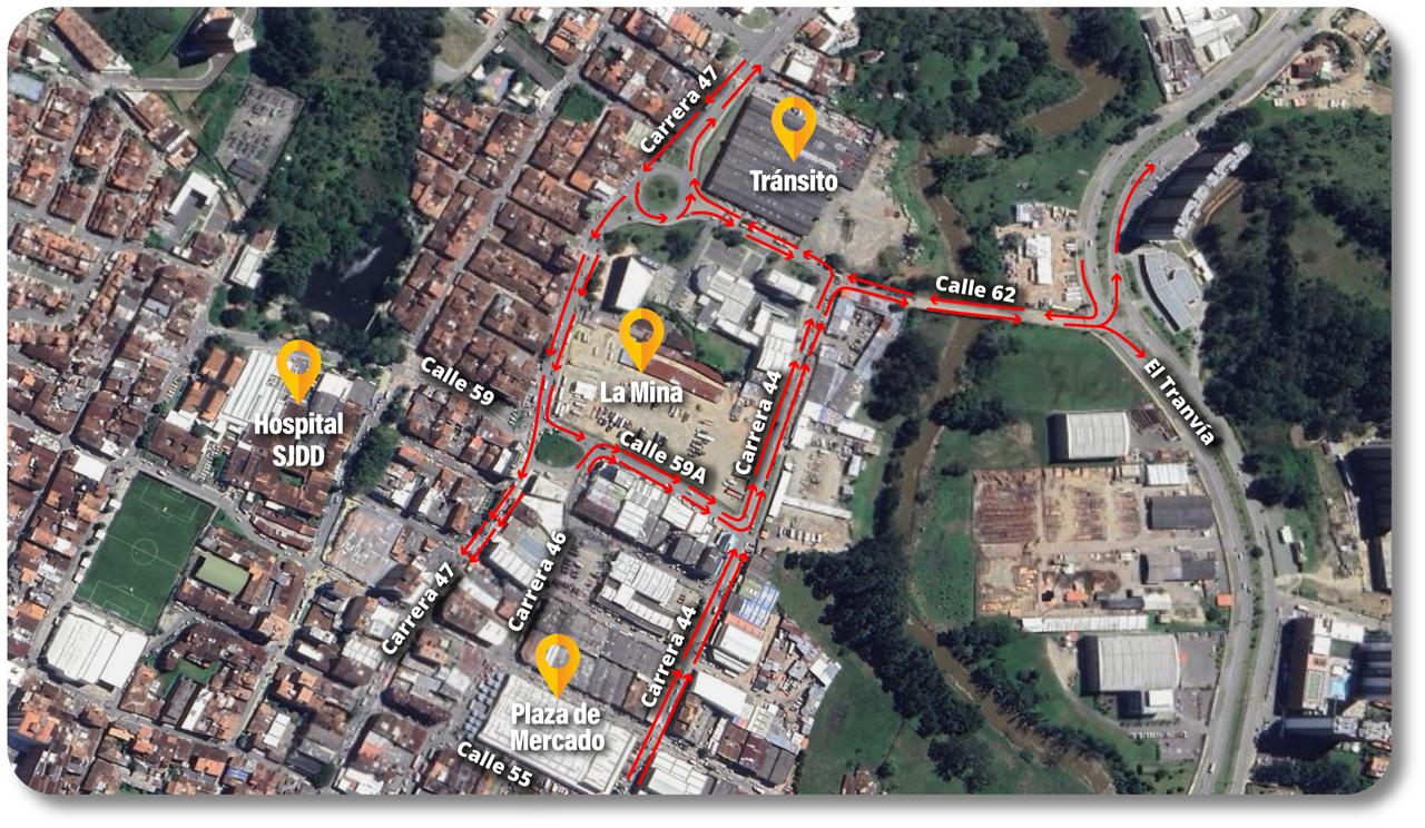 Rionegro evaluará reordenamiento vial en alrededores de la Fiscalía con jornada piloto