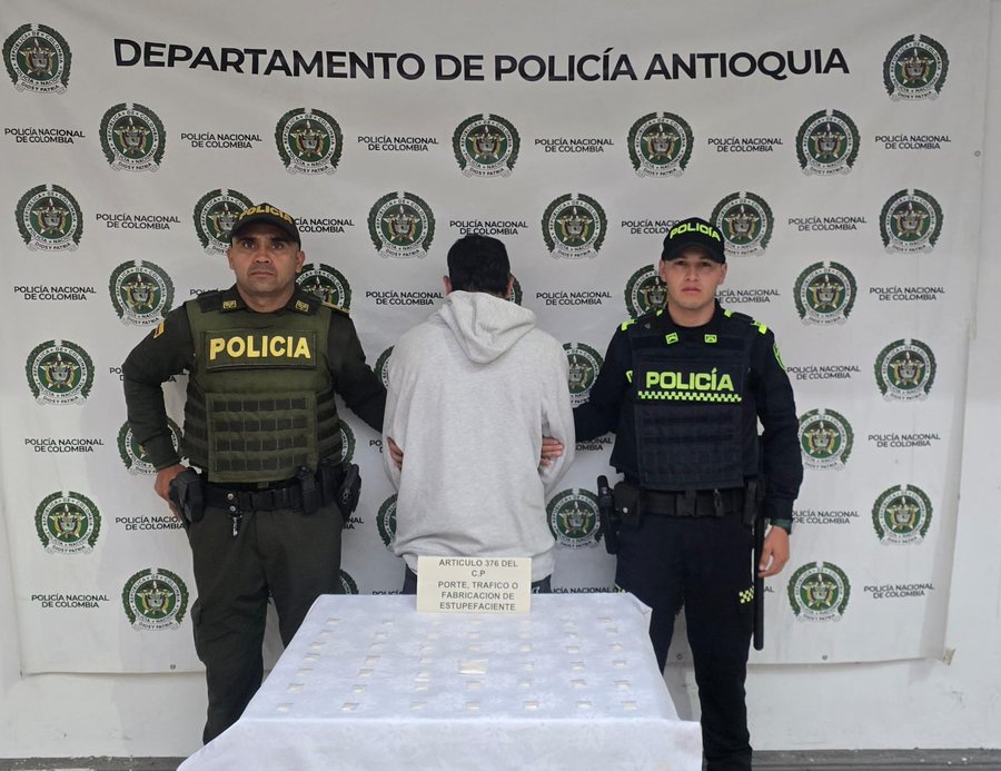 Capturaron a un hombre por porte de estupefacientes en Marinilla