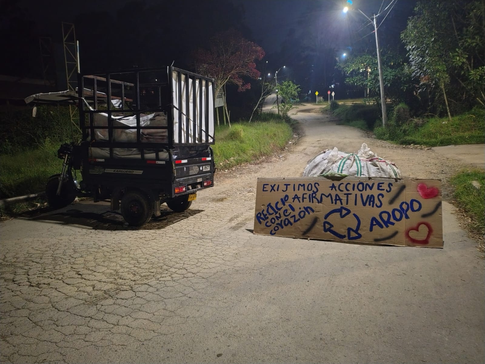 Bloqueo temporal de recicladores alteró la recolección de residuos en Guarne