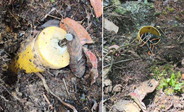 Ejército ubicó ocho explosivos muy cerca de un paso usado por la comunidad en zona rural de Antioquia