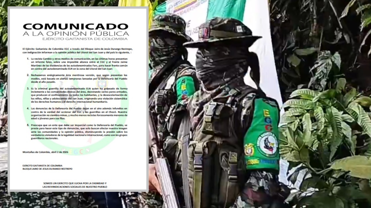 EGC niega cualquier tipo de alianza con disidencias y alerta sobre acciones del ELN