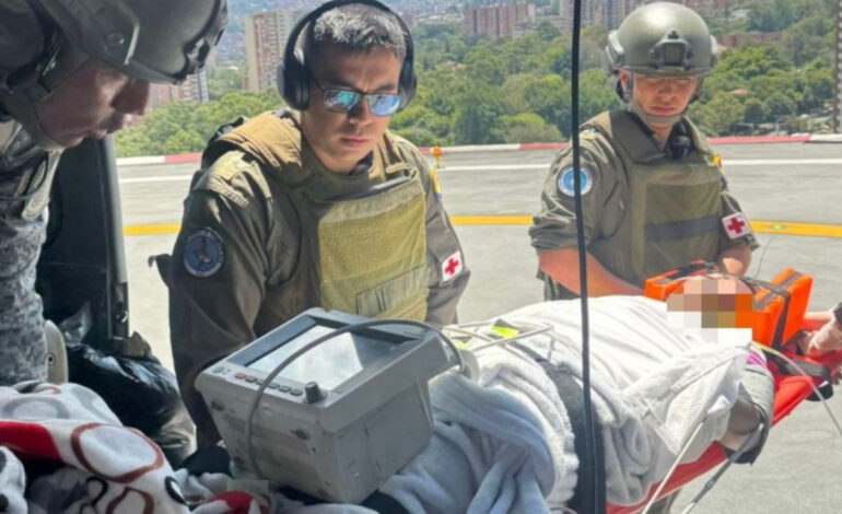 Helicóptero de las FAC llegó a Briceño para trasladar a paciente con herida de bala
