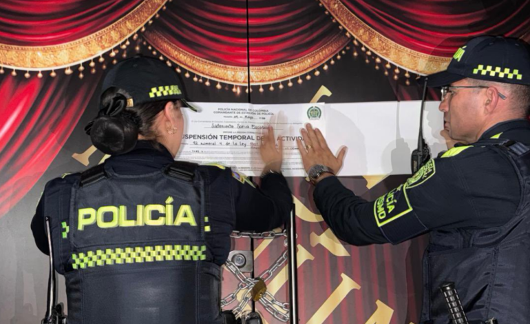 Operativo en Parque Lleras dejó capturado, menor aprehendido y cierre de locales en Medellín.