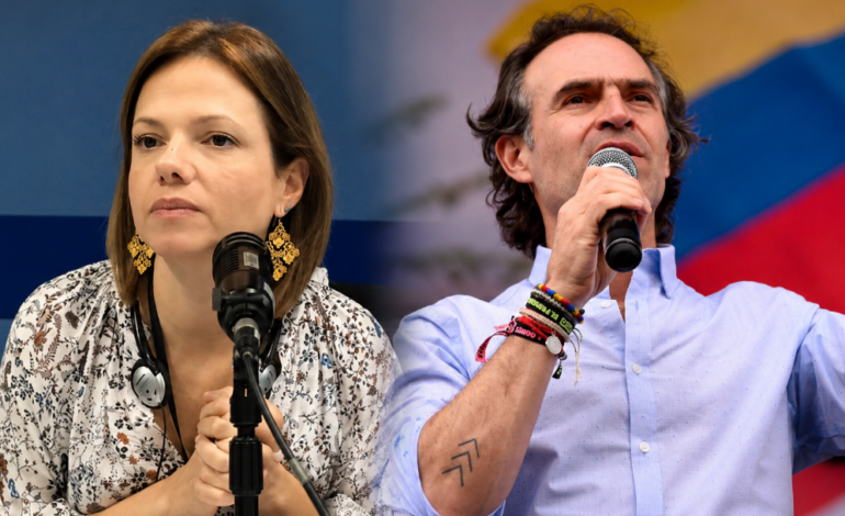 Montaje con fotografías de Federico Gutiérrez y la periodista Ana Cristina Restrepo, protagonistas de una polémica en redes sociales por un mural en Medellín.
