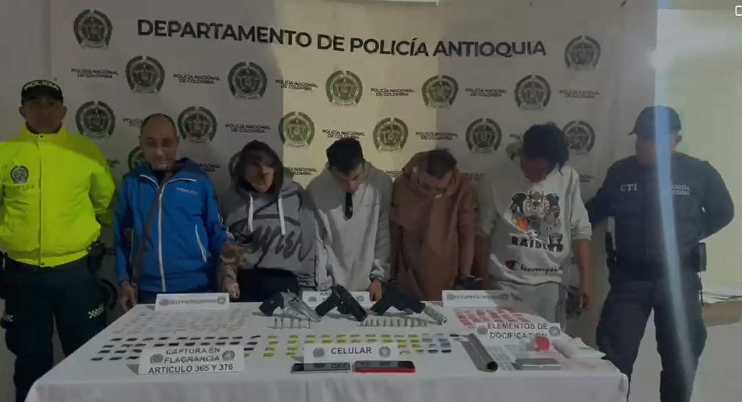 Cinco capturados y un menor aprehendido: contundente golpe contra el grupo delincuencial «El Mesa» en Marinilla